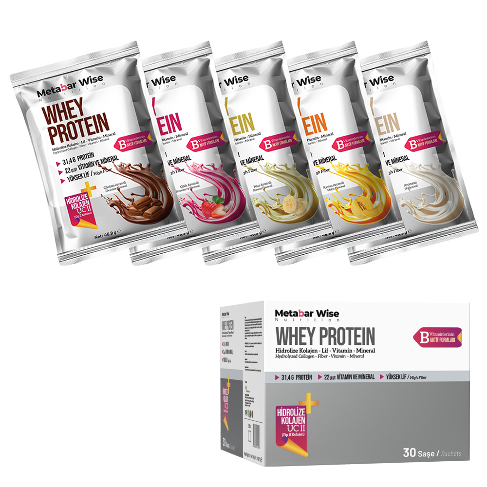 Metabar Wise Whey Protein - Mix - 30'lu Kutu Metabar Wise Whey Protein - Mix - 30'lu Kutu